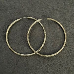 Hoop Earrings Silver Finished
